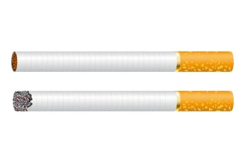 Cigarette smoldering vector illustration isolated on white background Stock Illustration
