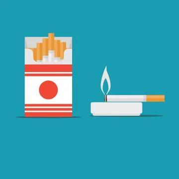 Cigarette, Stock flat vector Stock Illustration