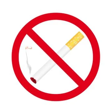 Cigarette stop sign Stock Illustration