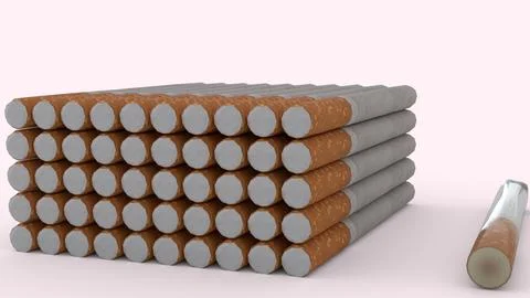 Cigarette with white background Illustrazione stock