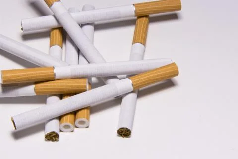 Cigarette on white background Stock Photos