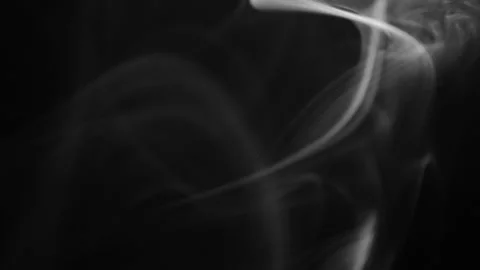 Cigarette white smoke on black background, slow motion Stock Footage 188510176