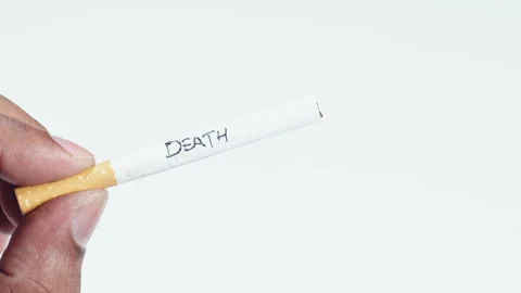 A cigarette with written word Death Video stock 248717998