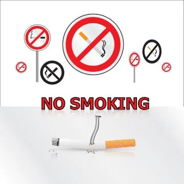 Cigarettes and signs Stock Illustration