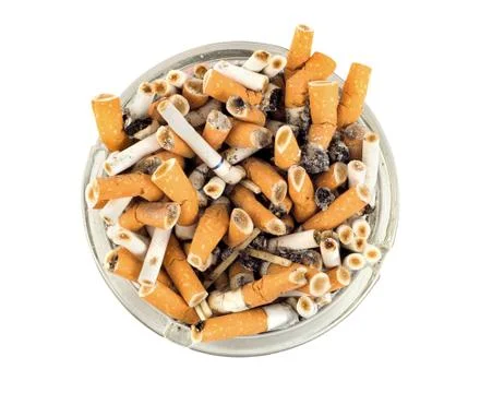 Cigarettes in an ashtray isolated Foto stock