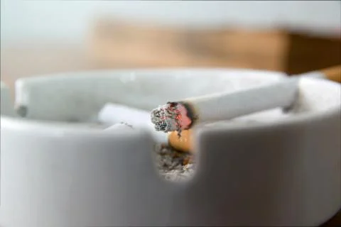 Cigarettes in an ashtray Stock Photos