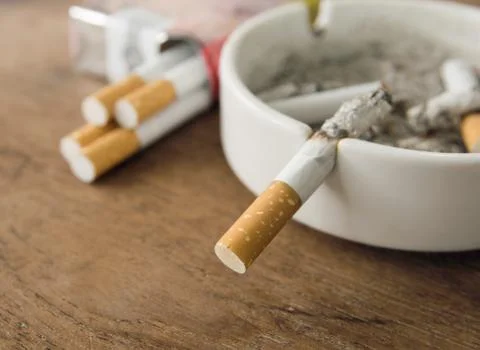 Cigarettes in an ashtray Stock Photos
