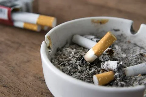 Cigarettes in an ashtray Stock Photos