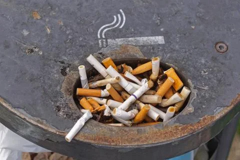Cigarettes in ashtray Stock Photos