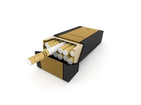 Cigarettes box isolated on white background Stock Illustration