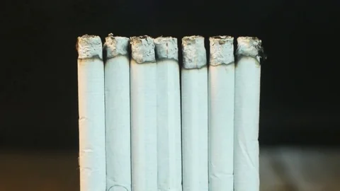 Cigarettes Burning Down and Up Timelapse Stock Footage 74523227