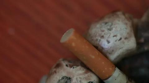 Cigarettes butts in the ashtray Stock Footage 8965089