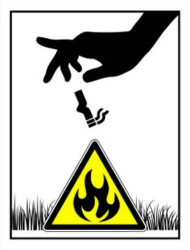 Cigarettes can cause fire Stock-Illustration