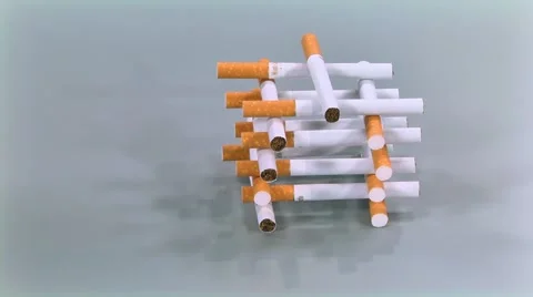 Cigarettes destroyed fist Stockbeeldmateriaal 45136945