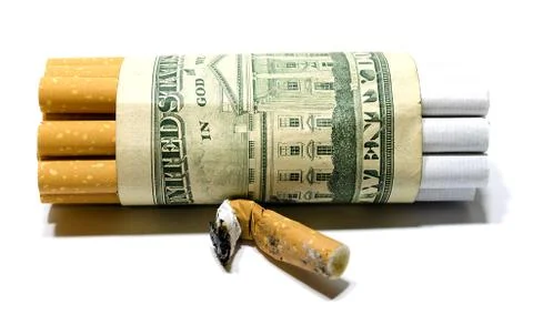 Cigarettes with dollar Stock Photos