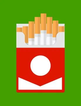 Cigarettes inside the red box Stock Illustration