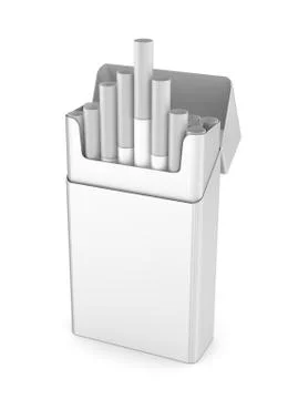 Cigarettes pack 3D illustration isolated over white Illustrazione stock
