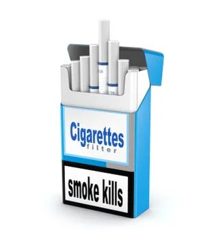 Cigarettes pack 3D illustration isolated over white Stock Illustration
