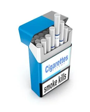 Cigarettes pack 3D illustration isolated over white Stock Illustration
