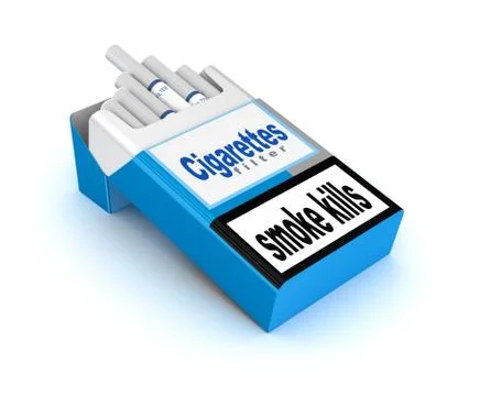 Cigarettes pack 3D illustration isolated over white Stock Illustration