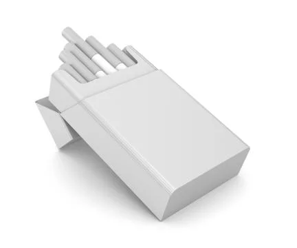 Cigarettes pack 3D illustration isolated over white Illustrazione stock