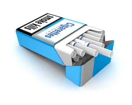 Cigarettes pack 3D illustration isolated over white Stock Illustration