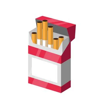 Cigarettes pack illustration design element. flat icon. Stock Illustration