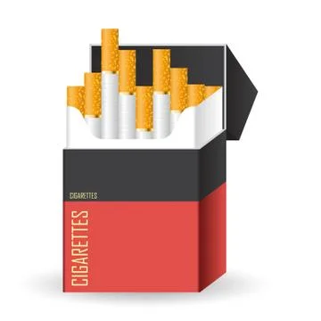 Cigarettes pack vector illustration isolated on white background Stock Illustration