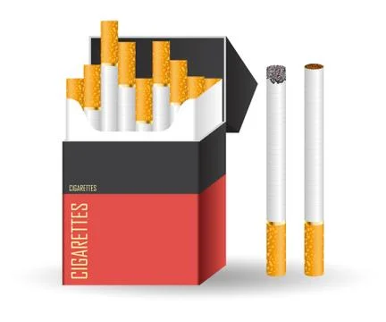 Cigarettes pack vector illustration isolated on white background Stock Illustration
