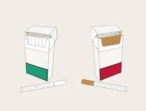 Cigarettes pocket, sketch vector. Stock Illustration