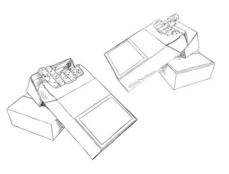 Cigarettes pocket, sketch vector. Stock Illustration