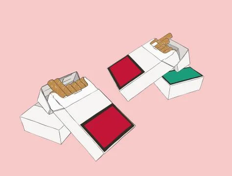 Cigarettes pocket, sketch vector. Stock Illustration