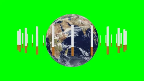 Cigarettes rotate around the world - loop Video stock 165083286