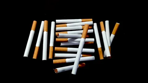 Cigarettes in super slow motion Stock-Footage 279456265