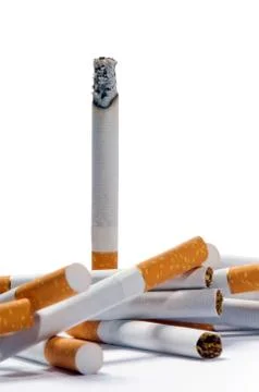 Cigarettes on a white background 스톡 사진