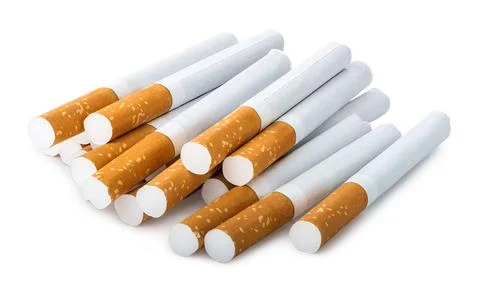 Cigarettes on white Stock Photos