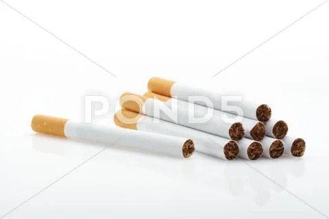 Cigarettes on White.jpg Stock Photos
