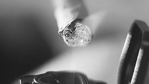 Cigarillo Macro Black and White Lit Stock Footage 105934248