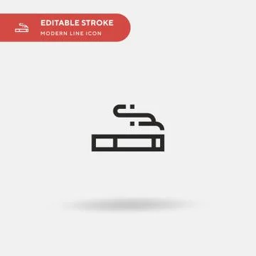 Cigarrete Simple vector icon. Illustration symbol design template for web mob Stock Illustration