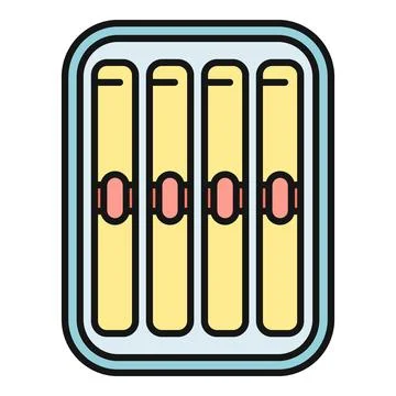 Cigars in case, flat outlining style icon Stock Illustration
