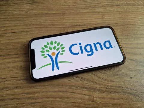 Cigna logo displayed on mobile phone Stock Photos