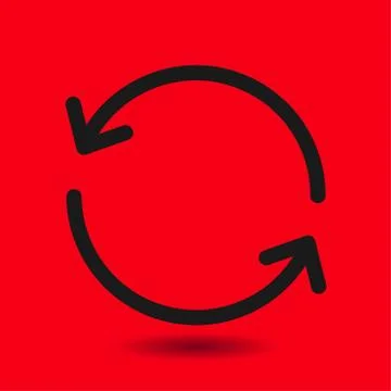 Ciircular arrow sign vector icon. Flat design style Stock Illustration