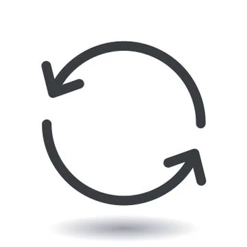 Ciircular arrow sign vector icon. Flat design style. Stock Illustration