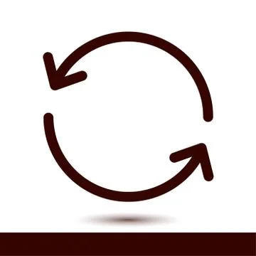 Ciircular arrow sign vector icon. Flat design style. Illustrazione stock