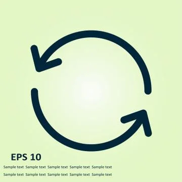 Ciircular arrow sign vector icon. Flat design style. Stock Illustration