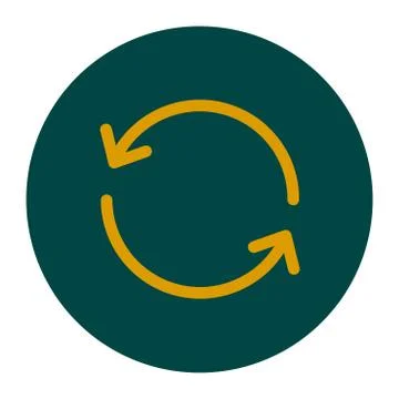 Ciircular arrow sign vector icon. Flat design style. Stock Illustration