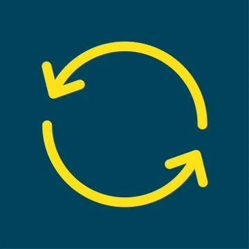 Ciircular arrow sign vector icon. Flat design style. Stock Illustration