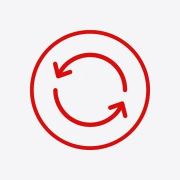 Ciircular arrow sign vector icon. Flat design style. Stock Illustration