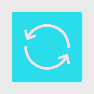 Ciircular arrow sign vector icon. Flat design style. Stock Illustration