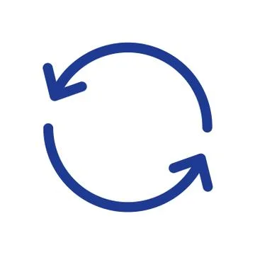 Ciircular arrow sign vector icon. Flat design style. Stock Illustration